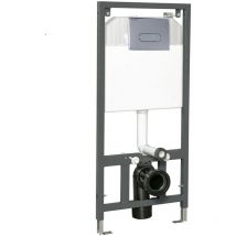 Bâti support universel Kerra pour wc suspendu Avec plaque chasse d'eau chromée