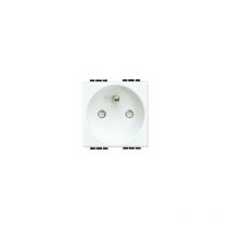 22231 - 2P+E 16A socket - 250V with eclipse - Screw connection - 2 Modules - Light - Bticino