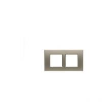 Bticino - 22912 Satin Titanium Plate - 2x2 modules center distance 57mm