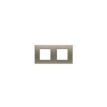 Bticino - 22915 Satin titanium plate 2x2 modules center distance 71mm