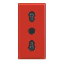 Axolute Prise Double Pas 10/16A Rouge H4180 - Bticino