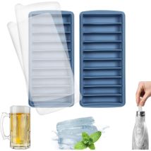 Bac À Glaçons En Silicone Avec Couvercle, Facile À Démouler. Convient Aux Boissons Fraîches, Aux Cocktails À Base De Whisky, 10 Compartiments (dont 2 