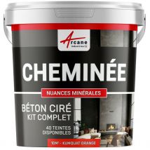 Arcane Industries - Béton Ciré Cheminée, Kit avec primaire et vernis - 10 m² (en 2 couches) Kumquat Orange