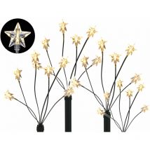 Spetebo - Bâtons d'éclairage de jardin à led star Set de 4 - avec bloc d'alimentation