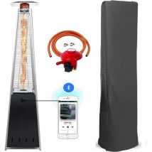 Bu-ko - Patio Gas Heater Black with Bluetooth