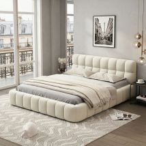Jookgbd-bubble Bett Polsterbett 140x200 Cm,doppelbett Mit Lattenrost, Jugendbett Mit Gepolstertes Kopfteil, Gepolstertes Bett Für Schlafzimmer Und 