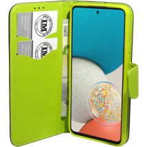 Cofi 1453 - Buch Tasche 'Fancy' kompatibel mit samsung galaxy A53 5G Handy Hülle Etui Brieftasche Schutzhülle mit Standfunktion, Kartenfach Blau-Grün