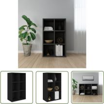 The Living Store Bücherregal/Sideboard Schwarz 66x30x98 cm Holzwerkstoff - Bücherregal - Sideboard - Holzmöbel - Schwarz - Regal