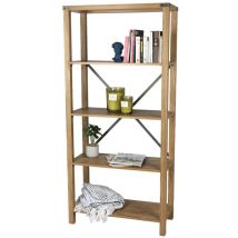 Meublorama - Bücherregal Mit Metallkreuzen Aus Der Belvina Kollektion – Maße 76x35x163 Cm