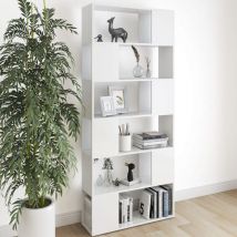 Maison Chic - Bücherregal Raumteiler,Aufbewahrungsregal für Wohnzimmer & Arbeitszimme,Bücherschrank Weiß 80x24x186 cm Holzwerkstoff GEWBV5351616
