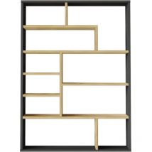 Mobili Rebecca - Bücherregal Rebecca Mobili Farako 123,5x90x22 Spanplatte Dunkelgrau Hellbraun Modern
