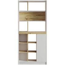 Mobili Rebecca - Bücherregal Rebecca Mobili Balal 170x75,5x25 Spanplatte Weiß Hell Eiche Modern