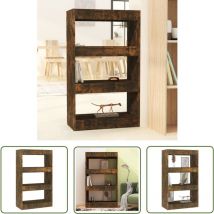 Devenirriche - The Living Store Bücherregal/raumteiler Räuchereiche 60x30x103 Cm Holzwerkstoff - Buche Regal - Holzmöbel - Regal - Raumteiler - Eiche 