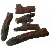 Bûches décoratives en céramique pour cheminée éléctrique