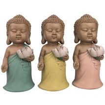 Origen - Signes Grimalt Figure di figure di Buddha Buddha Linda Set 3 unità Buddles multicolore 8x7x18cm 23709