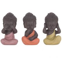Origen - Signes Grimalt Figure di figure di Buddha Buddha non vede/hey/parla set 3u multicolore Buddles 4x5x8cm 10875