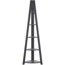 Bücherregal Grau Faserplatte pvc Spanplatte 175 x 49 x 35 cm 5 Fächer Modern Skandinavisch Hohes Schmales Leiterregal Wohnzimmer Flur Diele