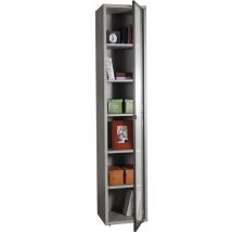 Bücherregal mit Glastür, Büroschrank, Möbel Made in Italy -Eichen-Trüffel