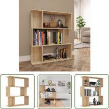 The Living Store Bücherregal/Raumteiler Sonoma-Eiche 80x24x96 cm Holzwerkstoff - Bücherregal - Regal - Raumteiler - Eiche Möbel - Holzmöbel
