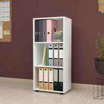 [en.casa] - Bücherregal Vara 108x49x30 cm Weiß