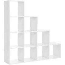 Vasagle - Treppenregal mit 10 Fächern Weiß - L129,5 cm