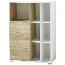 Büro Aktenschrank GENT-01 in Navarra Eiche Nb. und weiß BxHxT ca. 85x120x40cm