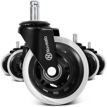 Bürostuhlrollen 5 Rollen 10 x 22 mm 360° drehbar austauschbar keine Kratzer - Oneconcept