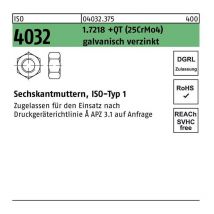 Sechskantmutter iso 4032 m 33 1.7218 +qt (25CrMo4) galvanisch verzinkt