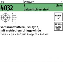 Bufab - Sechskantmutter iso 4032 links m 6 8 galvanisch verzinkt