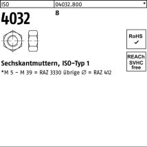 Sechskantmutter Iso 4032 M 2,5 X 0,45 Stahl Blank 1000 Stk