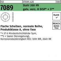 Unterlegscheibe ISO 7089 o.Fase 14 Stahl 200 HV galv.verzinkt 8 DiSP+S
