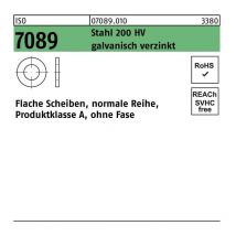 Unterlegscheibe iso 7089 o.Fase 8 Stahl 200 hv galvanisch verzinkt