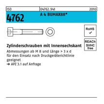 Zylinderschraube iso 4762 m.Innensechskant m 20 x 45 a 4 BUMAX88