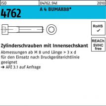 Bufab - Bumax Din 912 Zylinderkopf-schaftschraube M6x70 Edelstahl A4 88 Blank Innensechskant 100 Stk
