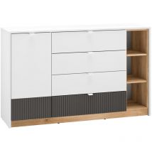 Buffet 1 anta 4 cassetti Ronan bianco 86cm