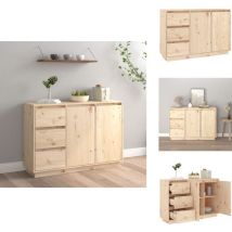 Buffet 111x34x75 cm Bois massif de pin - Buffet En Bois - Meuble De Rangement - Buffet Design - Buffet Rustique - Buffet Vintage