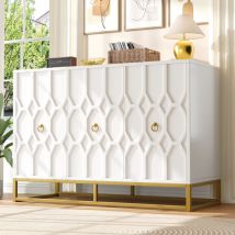 Okwish - Buffet (120 × 40 × 85 cm), buffet, armoires, armoires de rangement pour salle à manger, salon, armoires à motifs, armoires autoportantes,