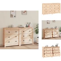 Buffet 140x35x80 cm Bois massif de pin - Buffet En Bois - Meuble De Rangement - Buffet Design - Buffet Moderne - Buffet Rustique