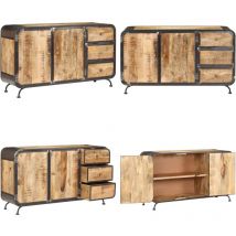 Buffet 140x40x80 cm bois d'acacia solide - Buffet Ancien - Meuble De Rangement - Buffet Rustique - Buffet Industriel - Buffet En Bois Massif - Home &
