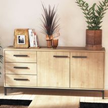 Demeyere - Calicosy - Buffet 2 Portes 3 Tiroirs Décor Chêne L153 Cm - Craft