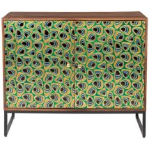 Dutchbone - Buffet 2 Portes 95x40x80 Cm En Manguier Et Laiton Vert