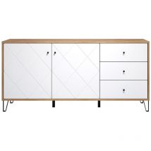 Trendteam - Buffet 2 puertas y 3 cajones decoración roble artesanal L183 cm - Touch