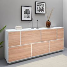 Ahd Amazing Home Design - Buffet salon meuble 200cm design cuisine blanc Lopar Wood