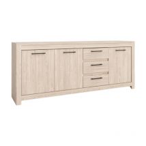 Buffet 3 portes 3 tiroirs naturel clair Genève