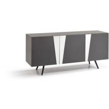 Argonauta - Ginger - Buffet 3 portes (180 x 80 h cm) en mélaminé gris foncé