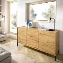 Dekit - Buffet 3 portes Ness nordique 155 x 75 x 43 cm - nordique