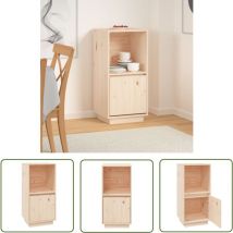 The Living Store Buffet 38x35x80 cm Bois de pin massif - Buffet - Meuble De Rangement - Armoire - Placard - Bois Massif