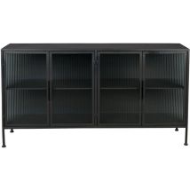 Dutchbone - Buffet 4 Portes 150x35x80 Cm En Verre Nervuré Et Métal