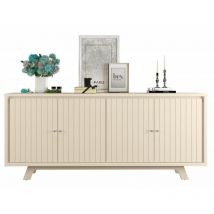 Beaux Meubles Pas Chers - Buffet 4 Portes 180 cm Blanc Ecru