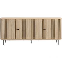 Homifab - Buffet 4 portes couleur chêne 168 cm - Solna